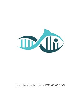 fish DNA logo symbol, DNA fish logo template for you company, logo design template element vector