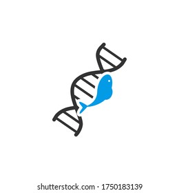 fish dna vector design template illustration