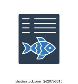 Fish Document Icon Sign Symbol