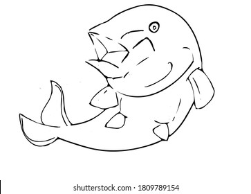 the fish dodges the danger with a surprised look