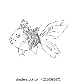 Pescado y una página de coloración de delfines