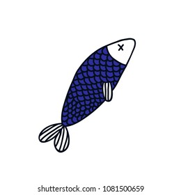 fish doodle icon