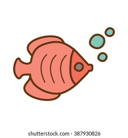 Fish doodle icon