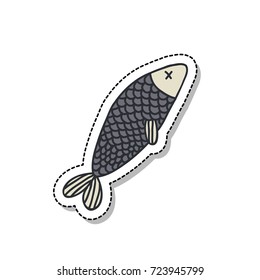 fish doodle icon