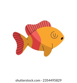 fish doodle illustration vector isolated