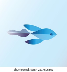 Pescado en doodle estilo simple sobre fondo blanco