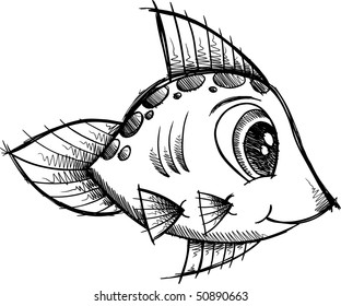 Fish Doodle Sketch Vector Illustration
