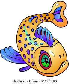 Fish with dots. Fish picture for your design.