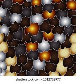 Fish or dragon scales in the style of children's drawing - abstract background, vector illustration.