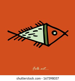 Fish drawing with African style.