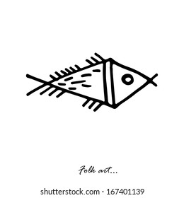 Fish drawing with African style.
