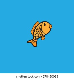 Fish drawing character cartoon vector