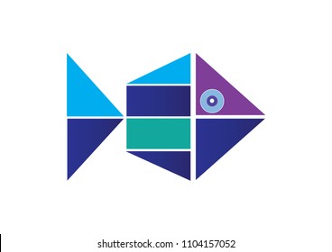 Fish Drawing Geometric Forms Fish Vector Stock Vector Royalty Free