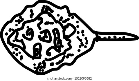 Fish drawing, illustration, vector on white background.
