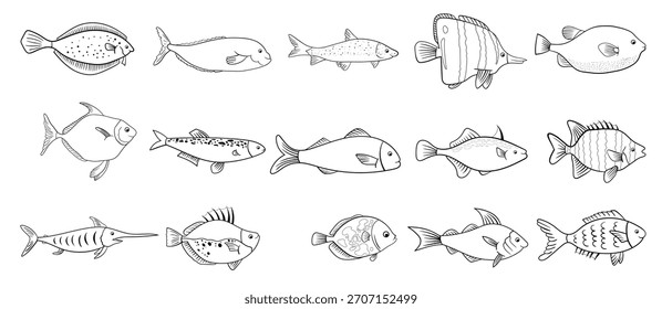 desenho de peixes vetor design ilustração isolado no branco