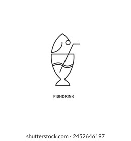 Fish drink logo symbol vector 