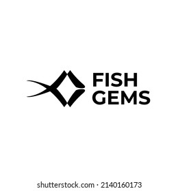 fish dual meaning logo modern abstract for company