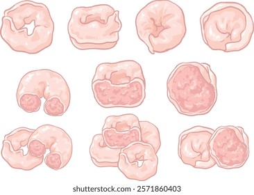 Fish dumplings, a hot pot ingredient, includes illustrations of different combinations