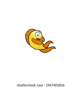 fish eating burger character logo design ilustration 