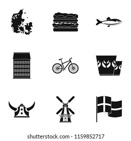 Fish edge icons set. Simple set of 9 fish edge vector icons for web isolated on white background