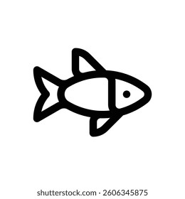 Fish. Editable stroke vector icon.