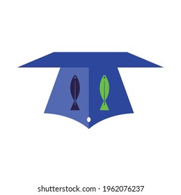 Elemento de diseño del logotipo del icono Educación de peces