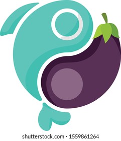 Fish and Eggplant symbol in Ying Yang shape