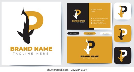 Fish Elegant logo design inspiration with Layout Template, Business Card and Vector design 