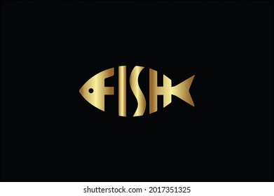 FISH elegantes Logo mit Initialen für Firmenvektor