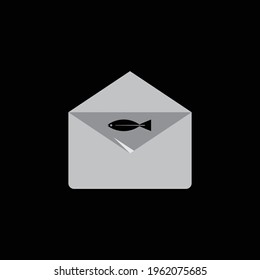 Fish Email icon logo design element