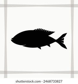 Pescado, Peces, Vector, icono, silueta, 