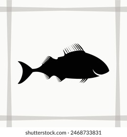 Pescado, Peces, Vector, icono, silueta, 