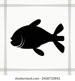 Pescado, Peces, Vector, icono, silueta, 