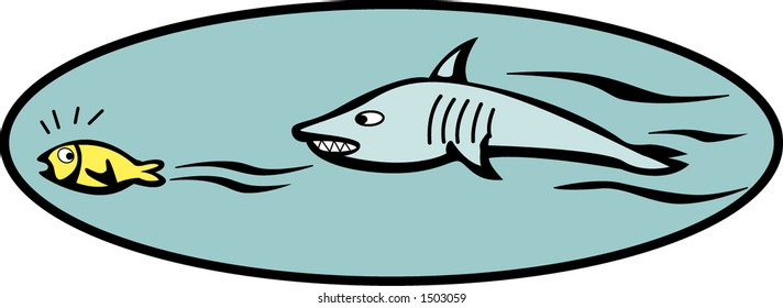 fish escaping from a shark