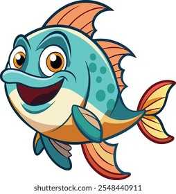 A Fish exaggerated and happy expression 