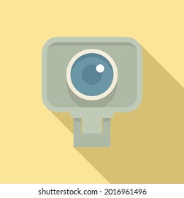 Fish Eye Camera Icon Flat Vector. Video Camcorder. Digital Film Camera