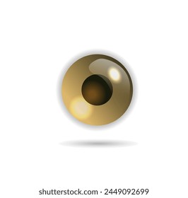 Fish eye close up on white background. Vector realistic illustration