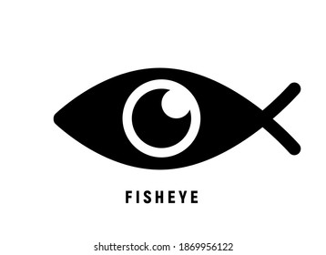 Fish Eye Logo Icon Vector Mobile Lens Symbol