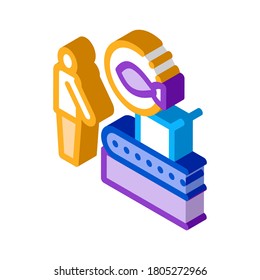 fish factory conveyor icon vector. isometric fish factory conveyor sign. color isolated symbol illustration