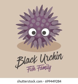 Fish Family : Vector Illustration : Black Urchin