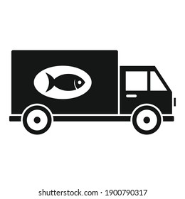 Fish farm delivery icon. Simple illustration of fish farm delivery vector icon for web design isolated on white background