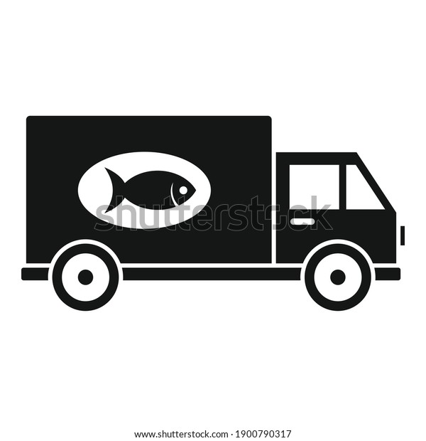 Fish farm delivery icon. Simple illustration\
of fish farm delivery vector icon for web design isolated on white\
background