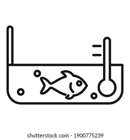 Icono del fondo de piscifactoría. Icono del vector de la agrupación de peces para diseño web aislado en fondo blanco