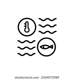 Fish farm pool icon. Outline fish farm pool vector icon for web design isolated on white background