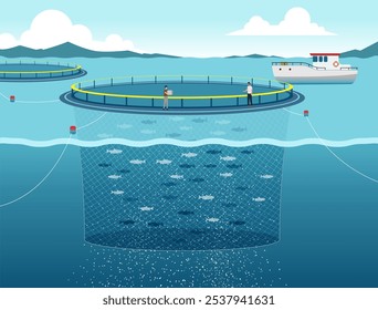 Fish Farm in the Sea