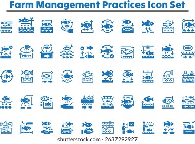 Fish Farming Icon Set. Implement Proper Fish Farming Icon Set. fish vector silhouette
