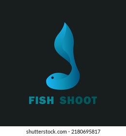 fish farming logo. fish logo and tail form a hook