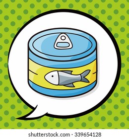 Fish feed can doodle, speech bubble