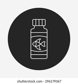 fish feeding line icon