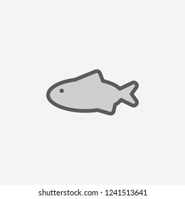 a fish field outline icon. Element of 2 color simple icon. Thin line icon for website design and development, app development. Premium icon